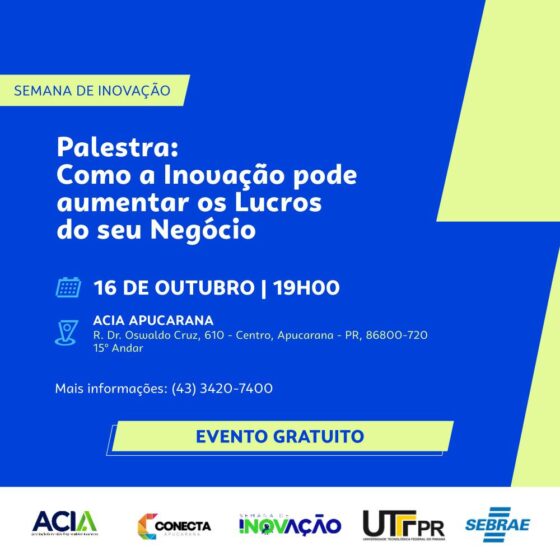 Empresários tem evento gratuito sobre inovação nesta quarta